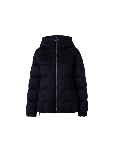 Trapezförmig gesteppter Kaschmir-Parka