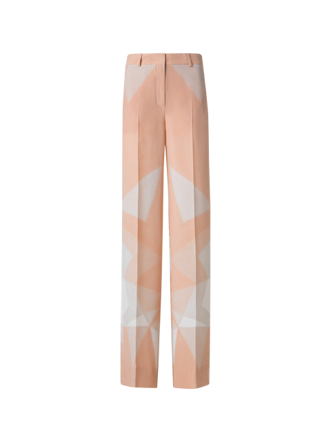 Weite Seidenhose mit Chiaroscuro Druck