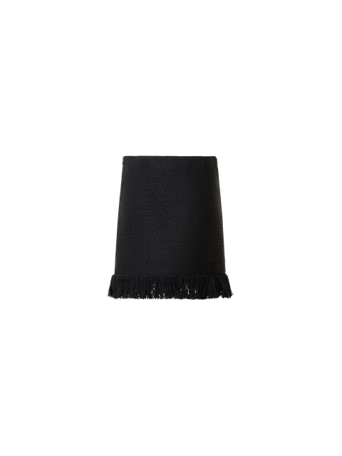 Tweed Bouclé Fransen Saum Minirock