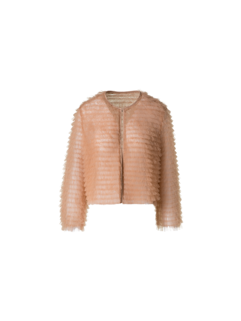 Kurze Tülljacke mit Allover Rüschen