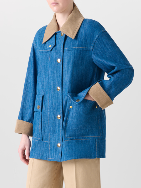 Oversize Parka aus Baumwoll-Denim