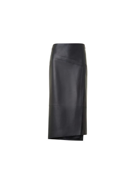 Lederrock in asymmetrischer Trapezform