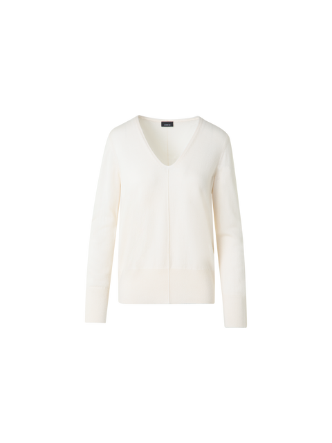 Kaschmirpullover mit V-Ausschnitt