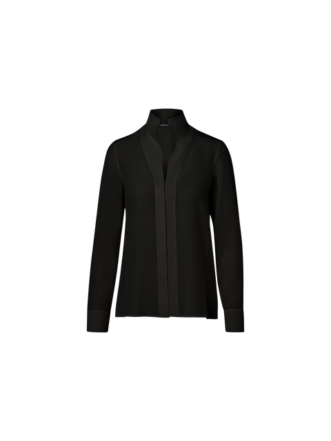 Seidenbluse mit Stehkragen