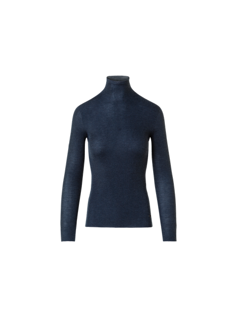 Kaschmir Seide Rippenstrick Stehkragen Pulli