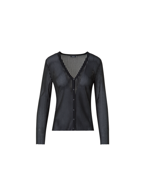 Halbtransparenter Cardigan aus Seiden-Baumwolle