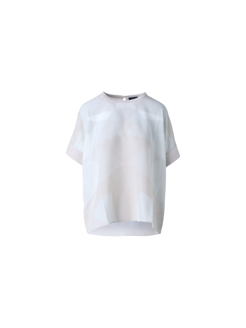 Oversize-Seidenbluse mit Chiaroscuro Druck