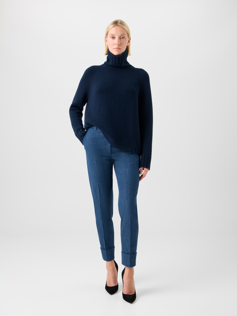 Boxy Kaschmir Rollkragen Pullover