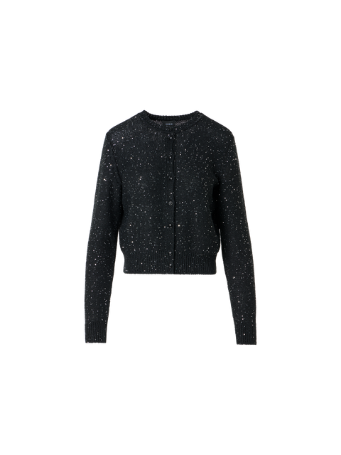 Leinen-Baumwoll-Cardigan mit Mikropailletten