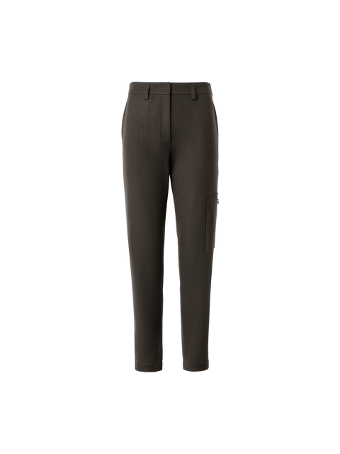 Konische Cargo-Hose aus gerauhtem Wolljersey