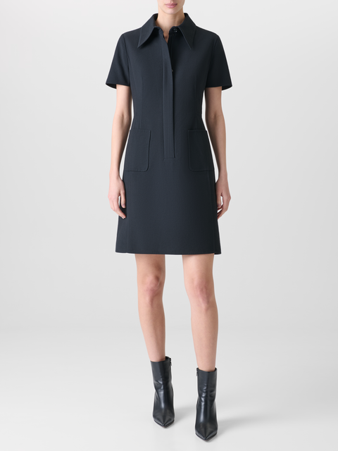 Polokleid aus Baumwoll-Seiden-Doubleface