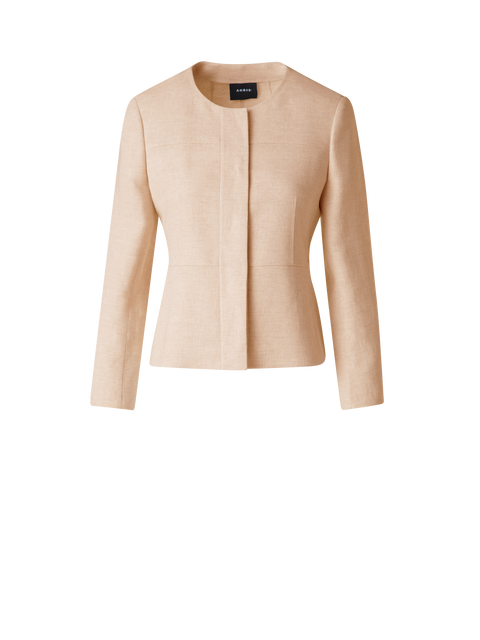 Taillierte Jacke aus Leinen-Doubleface