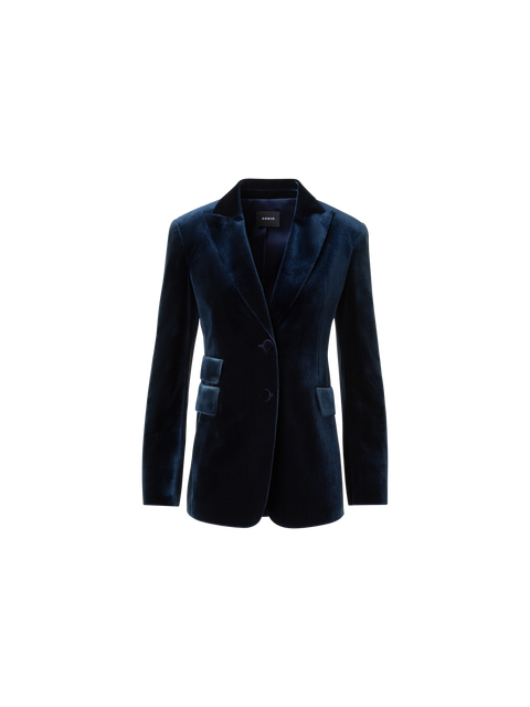 Langer Stretch Techno Samt Blazer