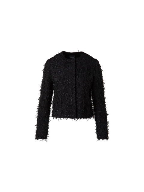 Kurze Jacke mit Micro-Pailletten und Fransen