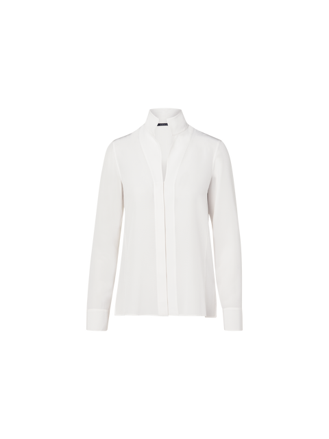 Seidenbluse mit Stehkragen