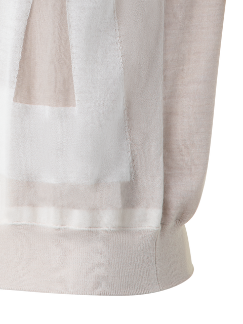 Doppellagiger Intarsien-Kurzarmpullover