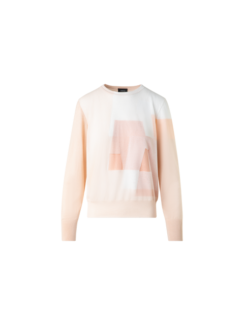 Doppellagiger Intarsien-Pullover