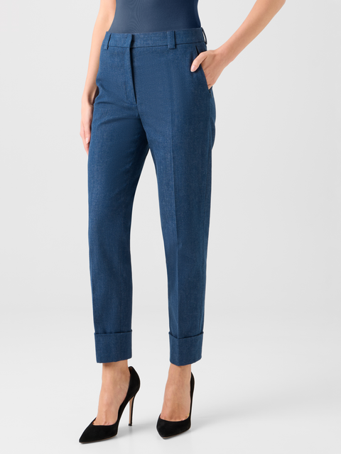 Cropped Tapered Stretch- Denim-Hose