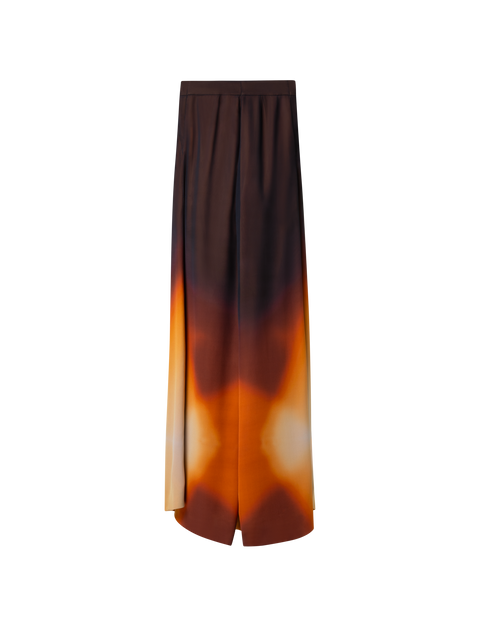 Palazzo-Seidenhose mit Autumn Twilight Druck