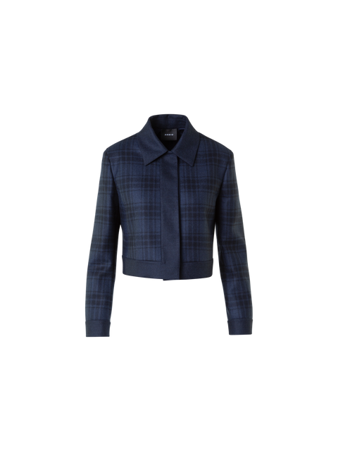 Kurze Karo Woll Doubleface Jacke