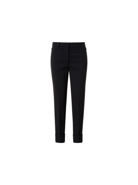 Cropped Hose aus Woll-Doubleface