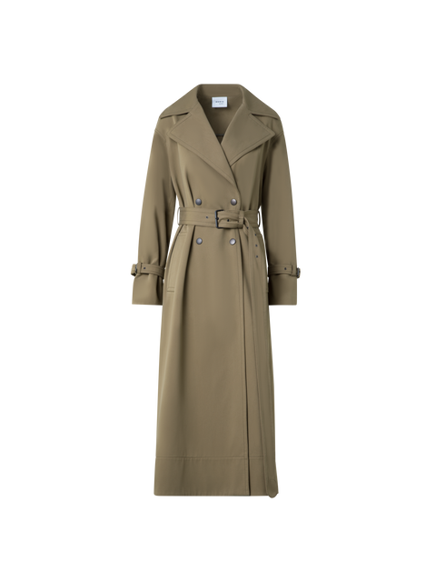 Langer wasserabweisender Maxi-Trenchcoat