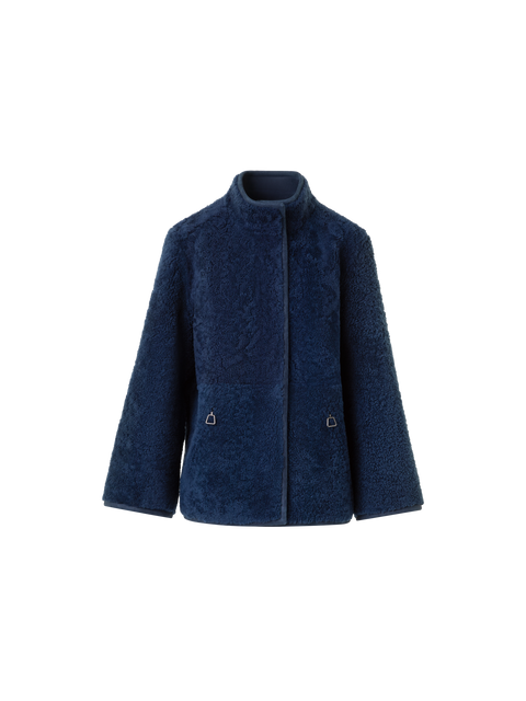 Wende Lammfell Stehkragen Jacke