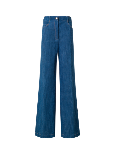 Weite Hose aus Baumwoll-Denim-Stretch