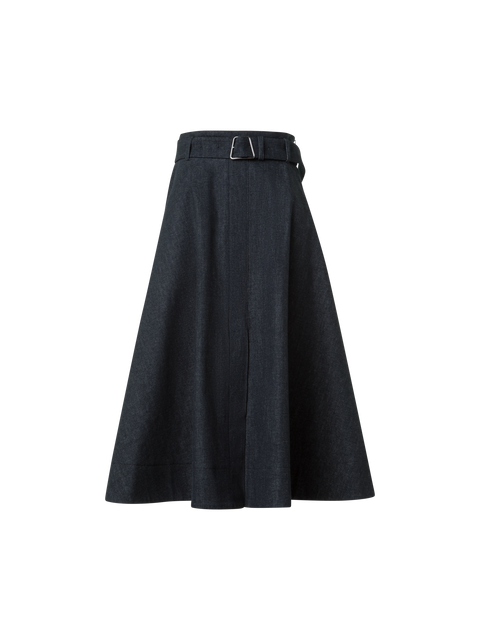 Flared Midirock in A-Linie aus Baumwoll-Denim