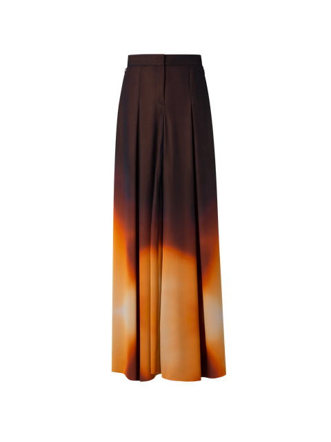 Palazzo-Seidenhose mit Autumn Twilight Druck