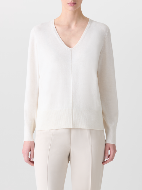 Kaschmirpullover mit V-Ausschnitt