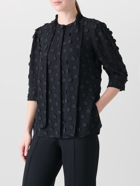 Bluse mit Schleife und 3D Polka Dots