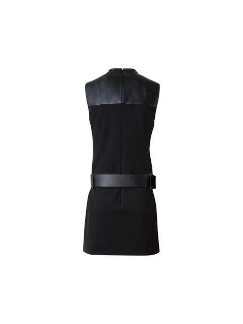 Imitat Leder Front Mini Dress mit Gürtel