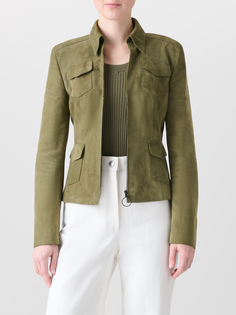 Taillierte Wildlederjacke