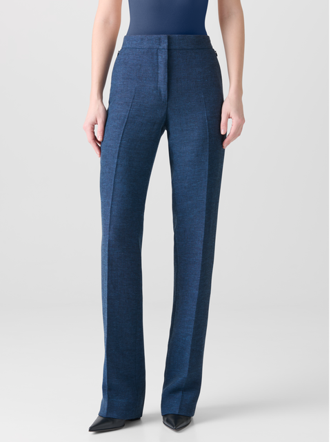 Gerade Hose aus Leinen Doubleface