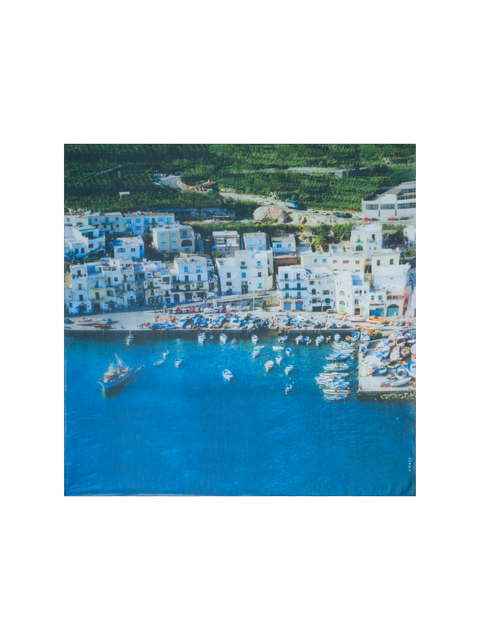Baumwoll-Seiden-Schal mit Marina Grande Druck