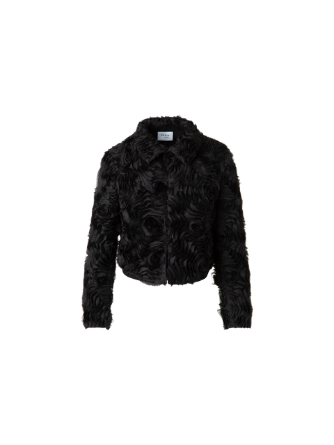 Kurze Jacke mit 3D Carnation Stickerei
