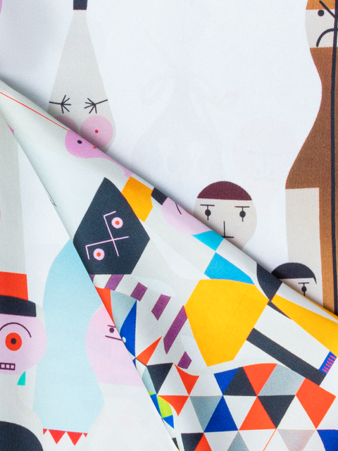 Schal aus Seide mit Wooden Dolls Druck