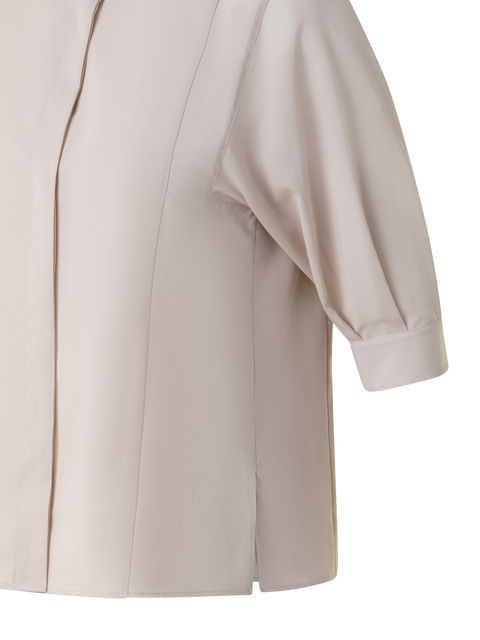 Baumwollbluse mit transparenten Volumenärmeln