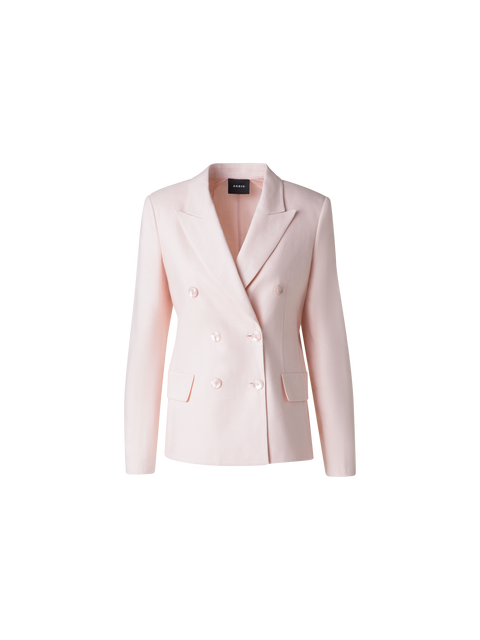 Zweireihiger Blazer aus Leinen-Doubleface