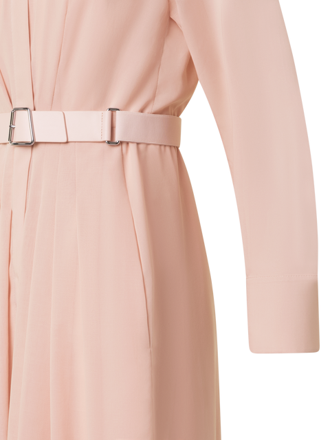 Langärmeliges Baumwoll-Blusenkleid mit Gürtel