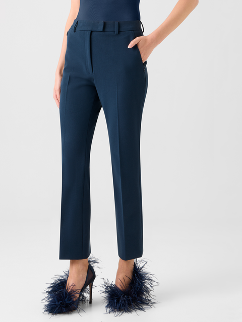 Cropped Stretch Lyocell Wollhose gerade