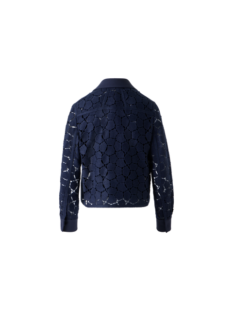 Boxy Hemdjacke in Lapis Lazuli Stickerei