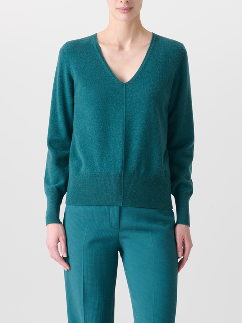 Kaschmirpullover mit V-Ausschnitt
