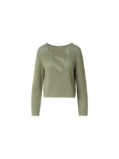 Strickpullover aus grobem Baumwollmesh