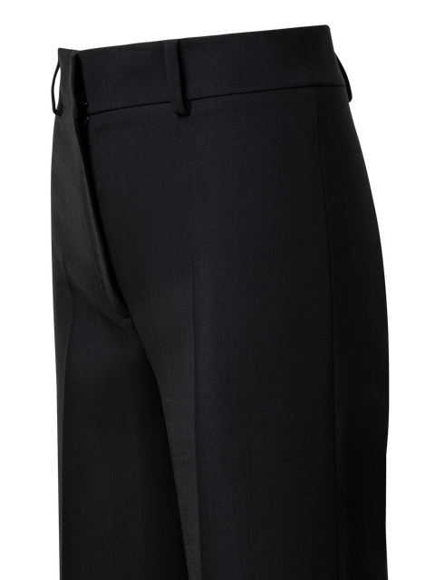 Cropped Weite Hose aus Woll-Stretch mit Fransen