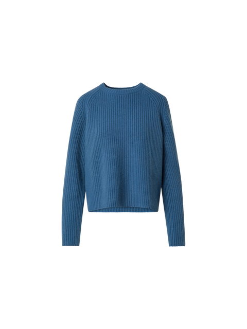 Gerippter Boxy-Kaschmirpullover
