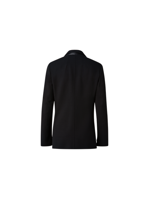 Woll-Doubleface-Blazer mit Leder-Kragen
