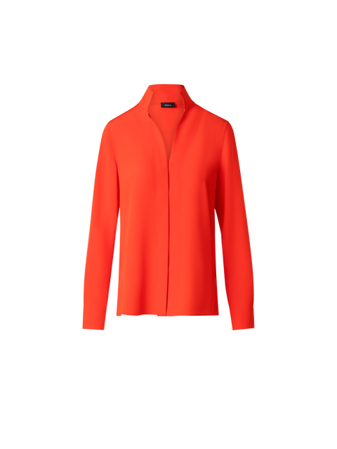 Seidenbluse mit Stehkragen