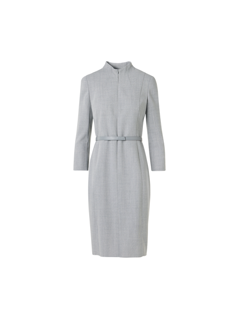 Etuikleid aus Woll-Doubleface mit Stehkragen